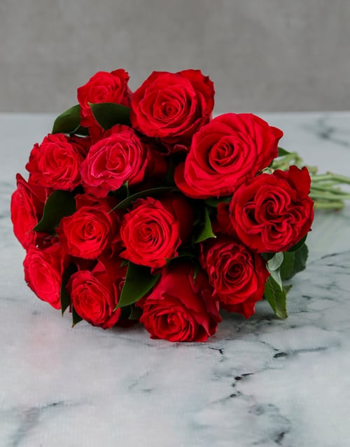 Red Roses in Craft Paper