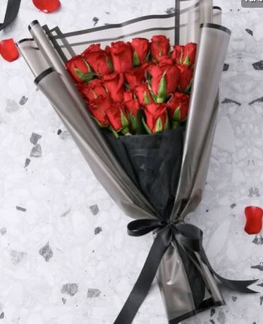 Luxuriously Sleek Red Rose Bouquet