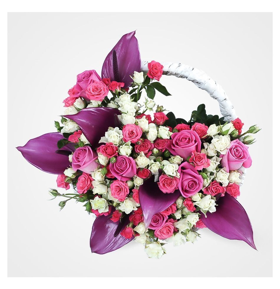 Chichak Anthuriums Flower Basket