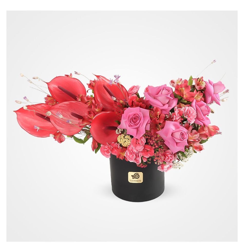 Shima Roses and Anthuriums Flower Box