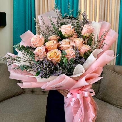 Pink Roses (12 stems pink Ecuadorian roses)