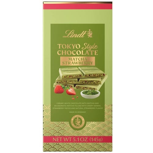 Lindt Tokyo Style Matcha Strawberry White Chocolate Bar (5.1 oz)