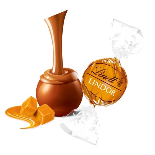 Caramel Milk Chocolate LINDOR Truffles 800-pc Case (353 oz)