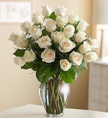 TWO DOZEN WHITE ROSES