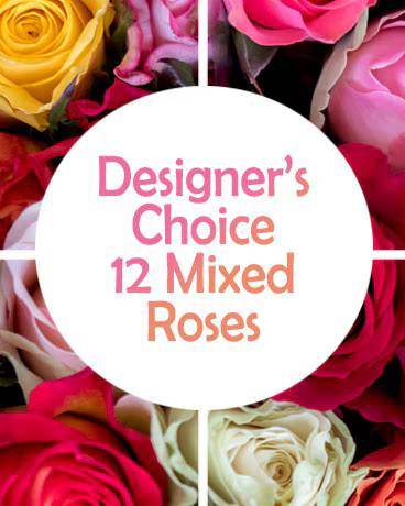 DC 12 MIXED COLOUR ROSE BOUQUET