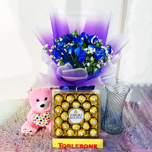 Flower with Chocolate and Bear