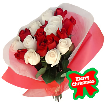 White and Red (12 Roses)