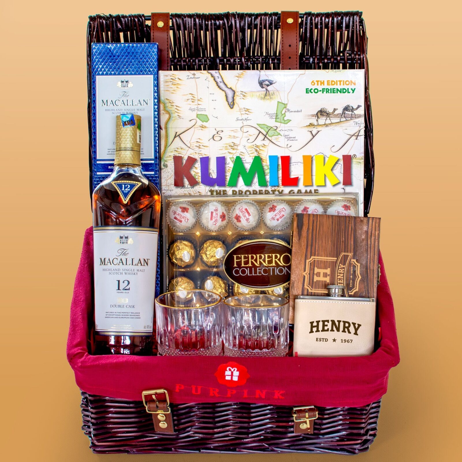 The Gentleman's Jackpot Gift Hamper – Macallan Whisky, Personalised Bar Set & Luxury Treats