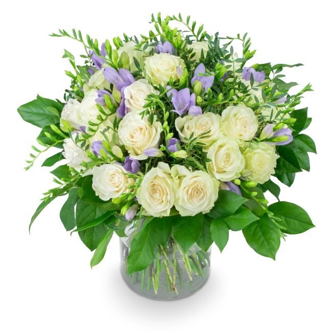 Bouquet of roses with freesia – FElicie (Small)