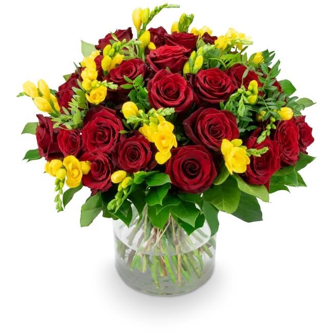 Bouquet of roses with freesia – Tamara (Small)