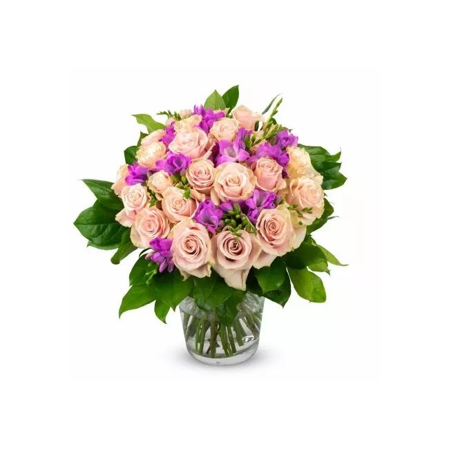 Bouquet of roses with freesia – Fabienne (Small)