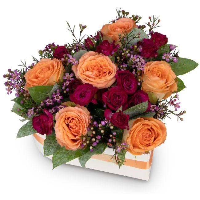 Flower box od roses – Peach Fuzz love (Medium)