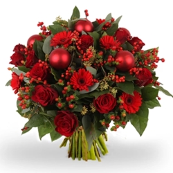 Vivid Red Christmas Bouquet