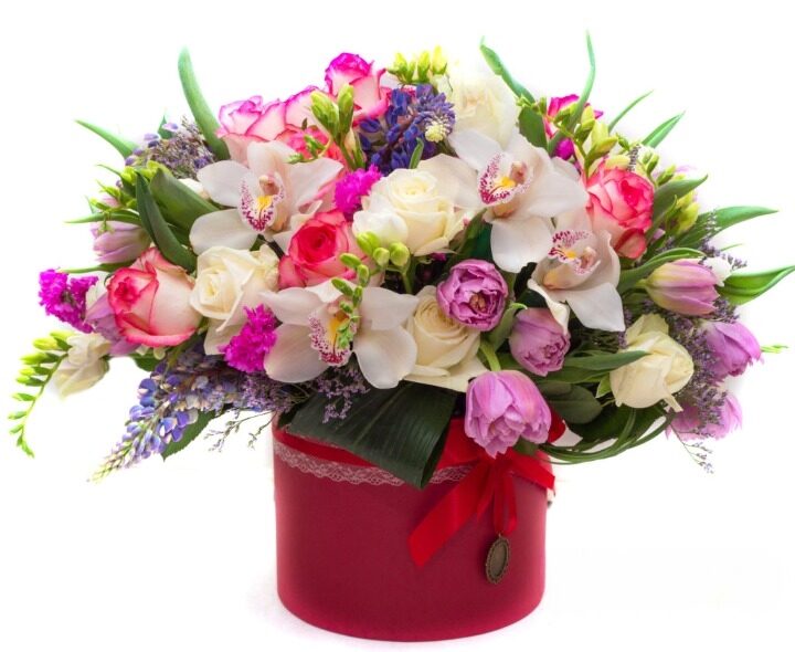 Luxury Mixed Flower Hat Box