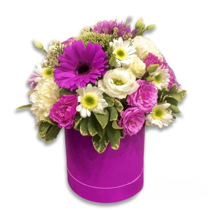 Sugar Candy Arrangement - Bright Ukraine Flowers in a Gift Box (regular - fresh, quality flowers)