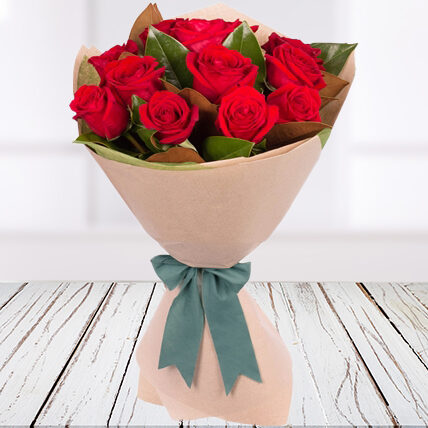 Graceful Red Roses Bouquet (12 Red Roses)
