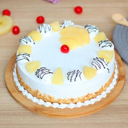 Pineapple Cream Cake with Cherries (1 Kg Cake)