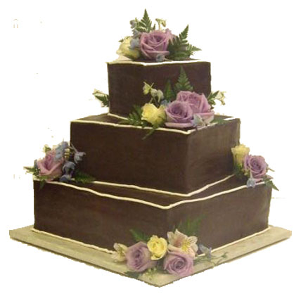 3 Tier Square Chocolate Cake (5 Kg)