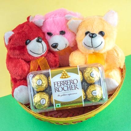 Chocolaty Basket of Love (Teddy and Chocolate with Basket)