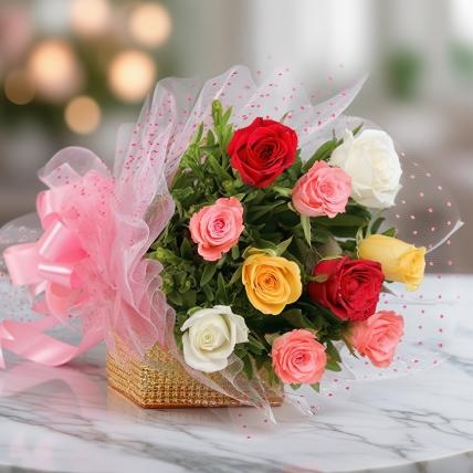 Mixed Roses Bouquet (24 Roses)