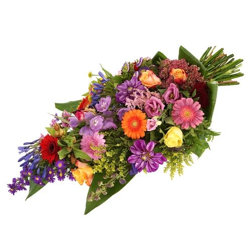 colorful funeral bouquet (Medium Colorful funeral bouquet colourful arrangement approx 55 cm)