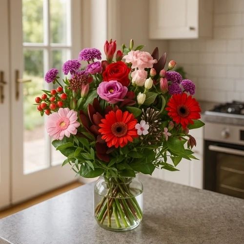Order a bouquet in pink and red (Small pink - red bouquet)