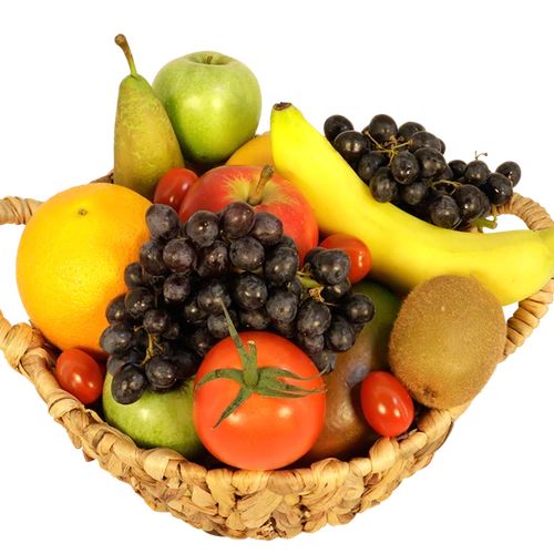 Extra full luxury fruit basket 25 cm (Extra full luxury fruit basket)