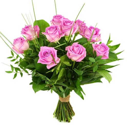 10 pink roses or choose more roses ... (10 Rose rose with leaf material)