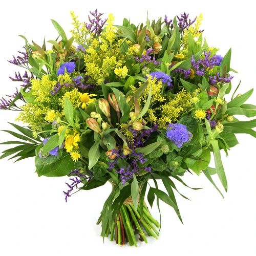 Bouquet yellow purple blue (Medium mixed bouquet yellow purple blue)