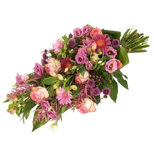 Funeral bouquet in pink shades (Medium Funeral bouquet mixed pink flowers approx 55 cm)