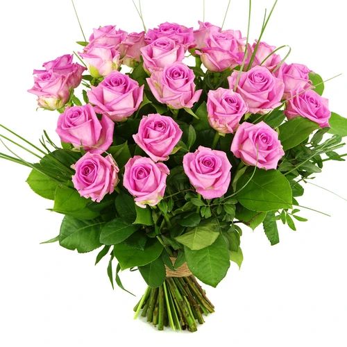 25 Pink roses (25 Rose rose with leaf material)