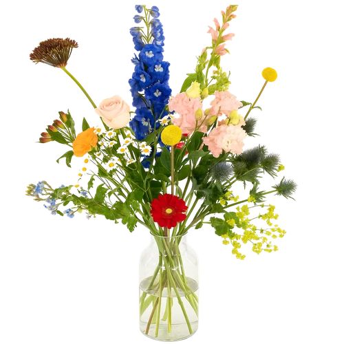 Loosely tied colorful hand-picked bouquet (Medium colorful loosely tied garden bouquet)