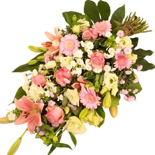 Mixed pink and white funeral bouquet (Funeral bouquet medium approx 60cm pink white)