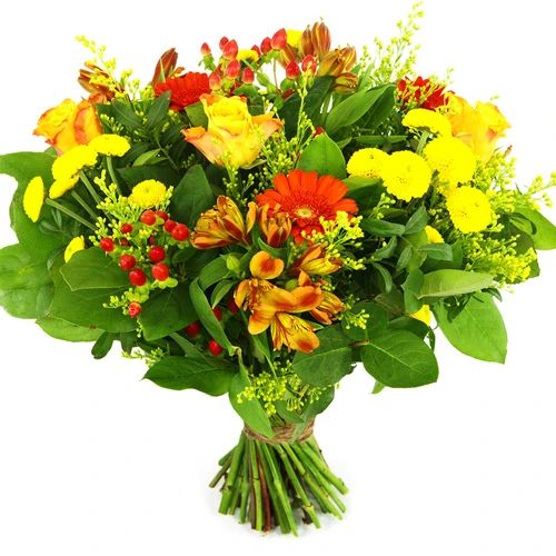 Strong bouquet of yellow-orange flowers (Strong Bouquet medium orange yellow)