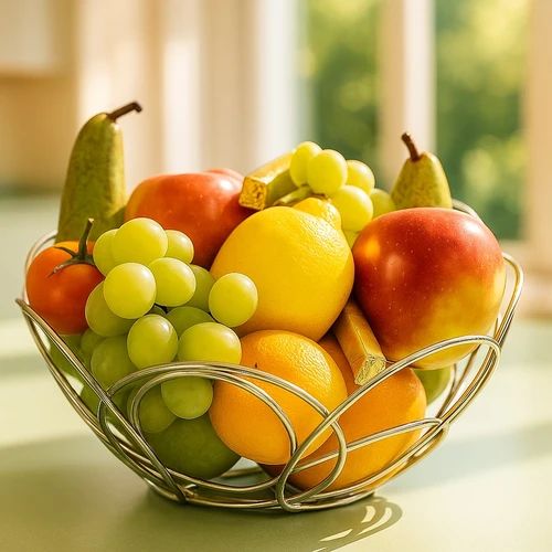 Stylish fruit basket in luxury wicker 26cm x H 15cm (Stylish fruit basket)