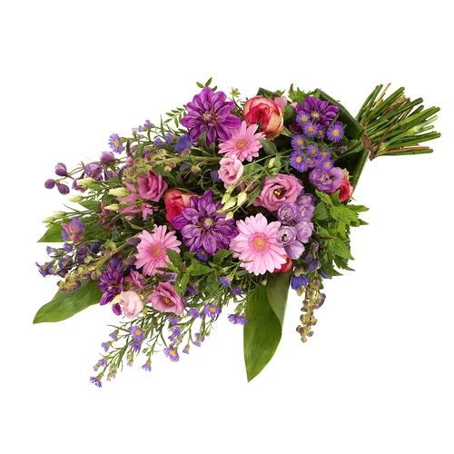 Pink purple funeral bouquet (Funeral bouquet in pink and purple shades approx 55 cm)