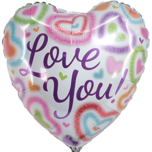 Helium balloon Heart loves you (Heart pastel balloon love you)