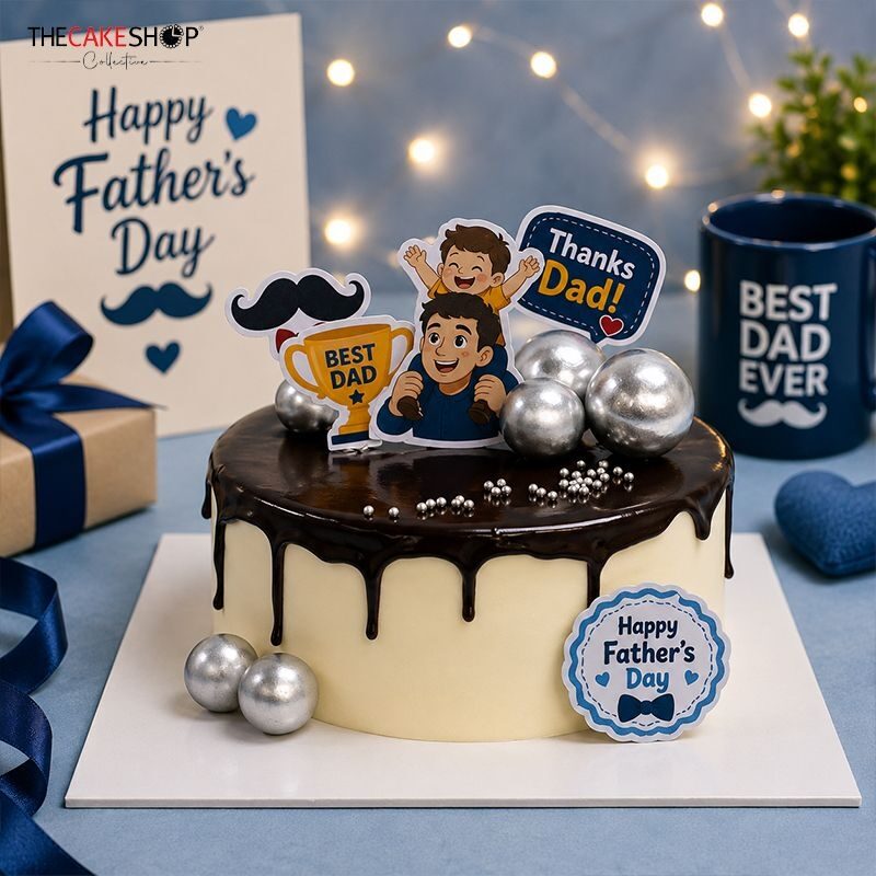 Best Dad Ever Chocolate Drip Cake