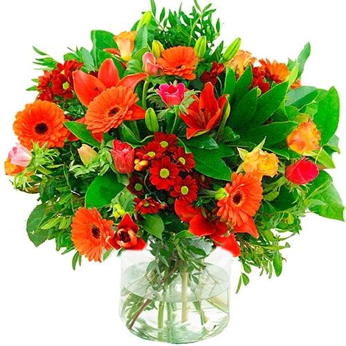 Bouquet Orange And Red (Medium)