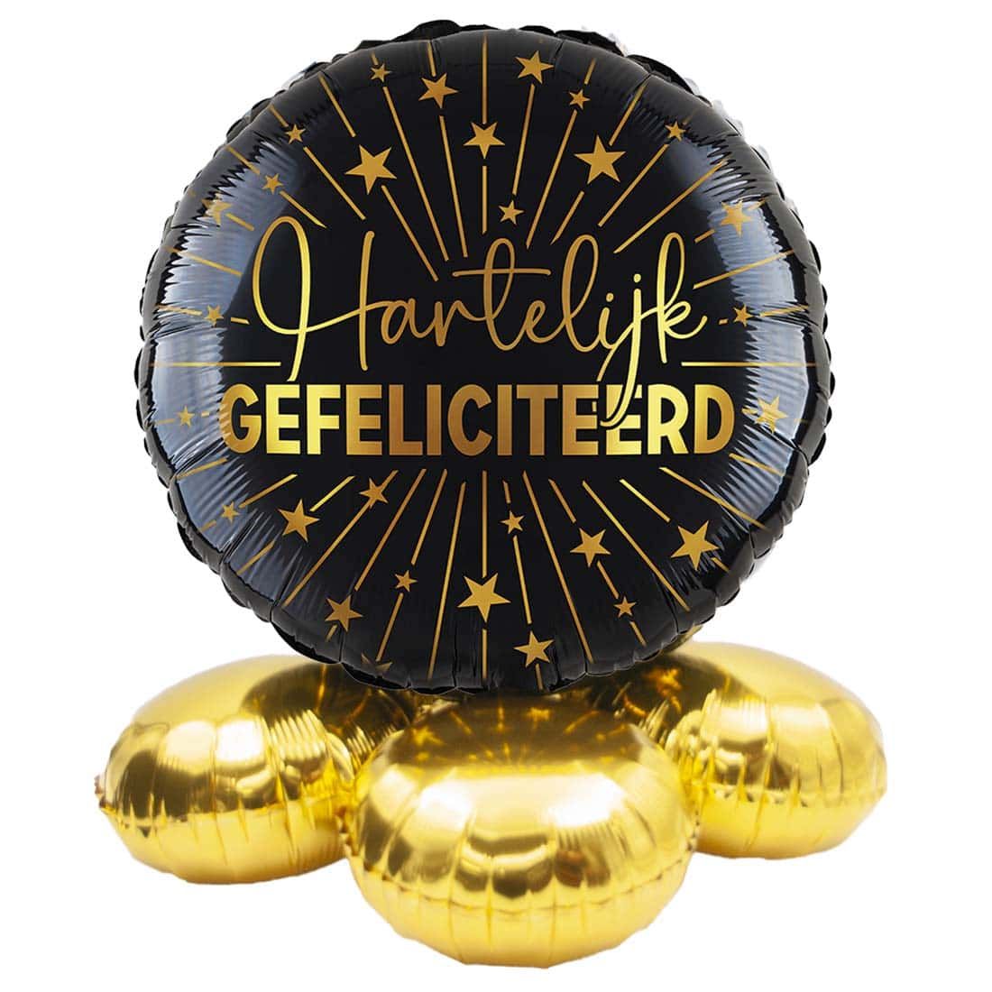 Balloon gift congratulations black gold