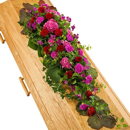 Casket decoration lilac purple and red (Standard (S))