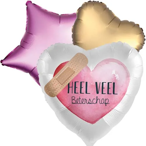 Ballonboeket heel veel Beterschap 2+1 gratis