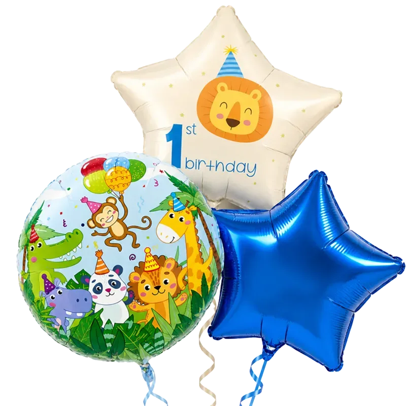 1e verjaardag ballonboeket leeuw 2+1 gratis