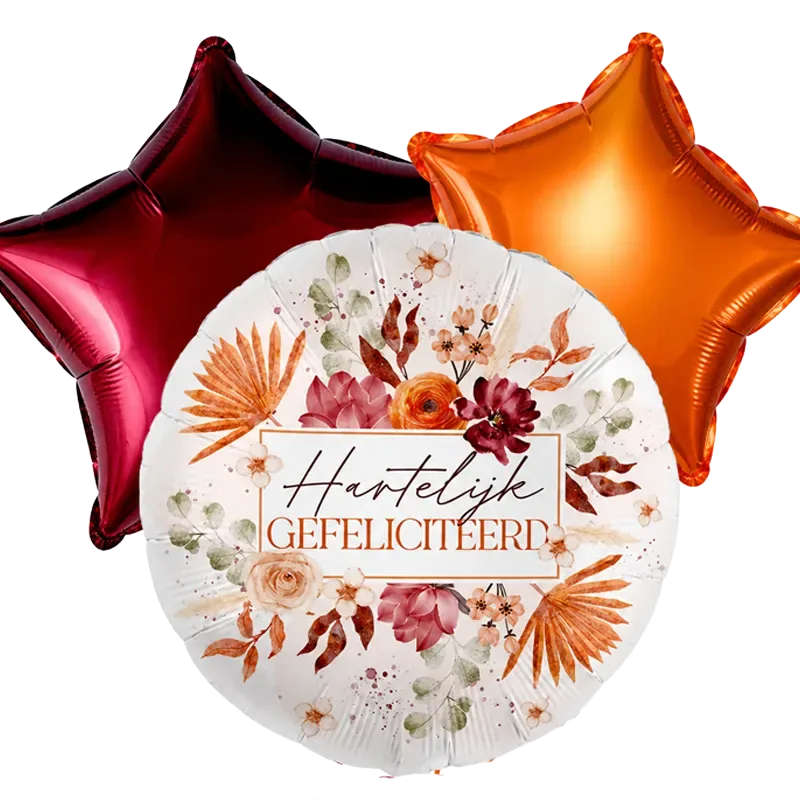 Ballonboeket Hartelijk Gefeliciteerd Bloemen