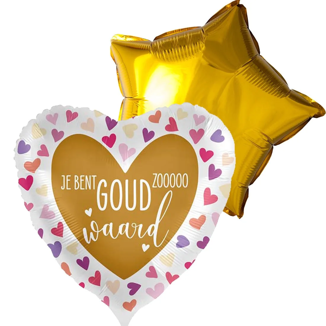 Ballon duo je bent zo goud waard circa 45cm