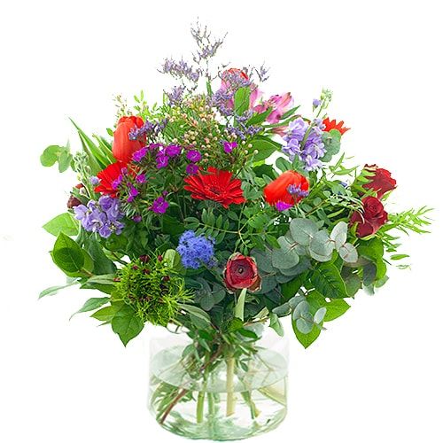 Seasonal bouquet red lilac/purple (Standard (S))