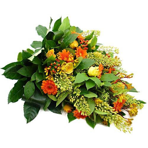 Orange â€“ yellow funeral bouquet (Standard (S))