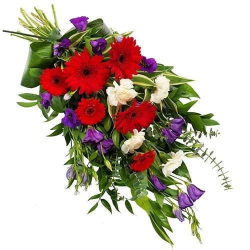 Funeral bouquet red purple white (Standard (S))