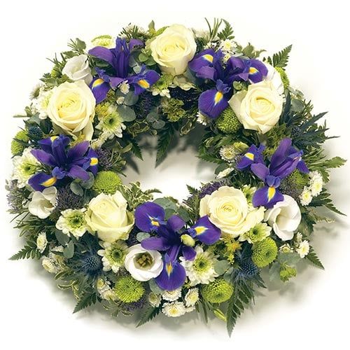 Funeral Wreath Ajour blue, purple and white