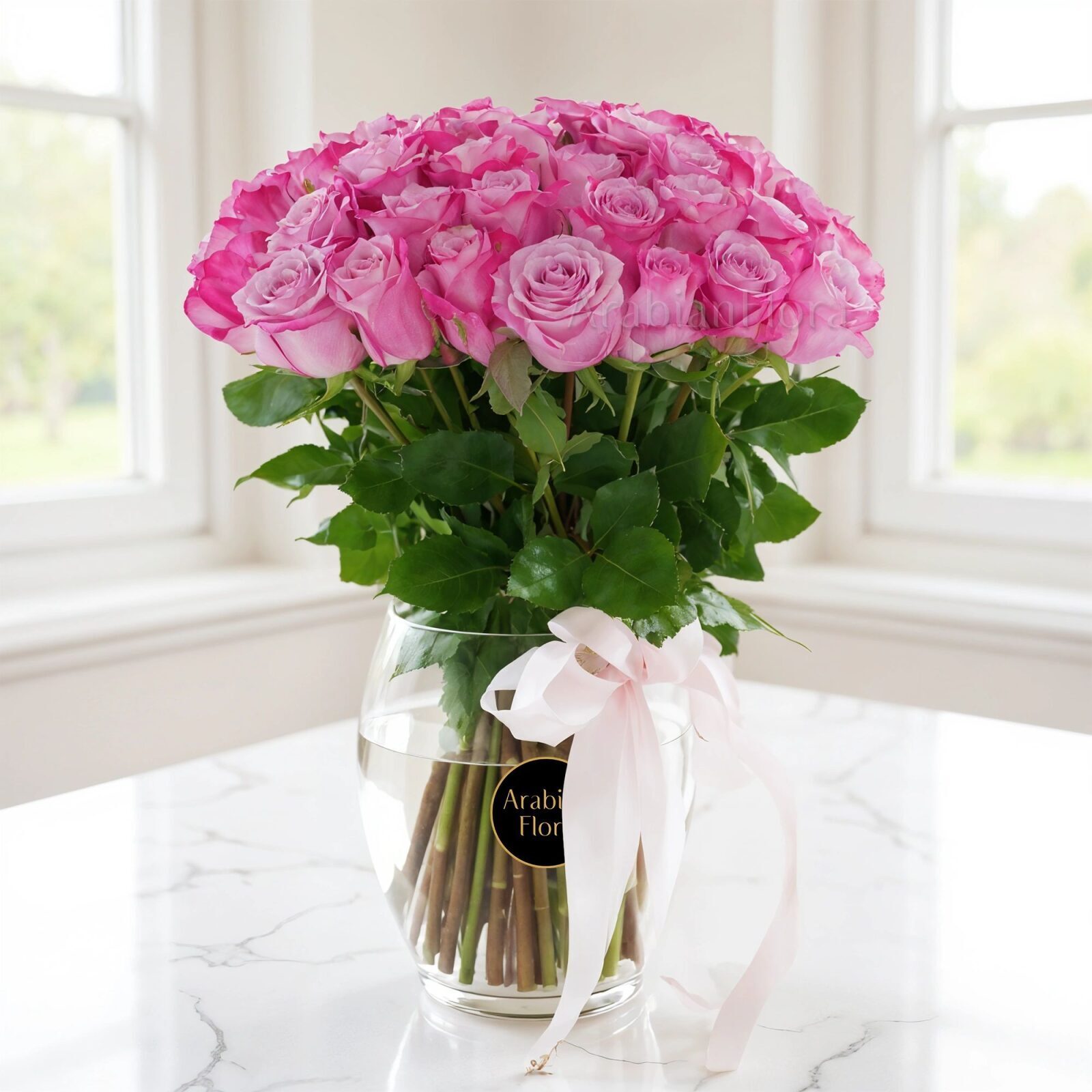 Royal Purple Roses in Vase (Classic)